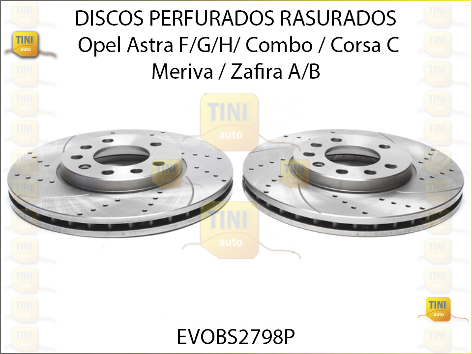 DISCOS PREFURADOS RASURADOS 280MM OPEL ASTRA FGH 